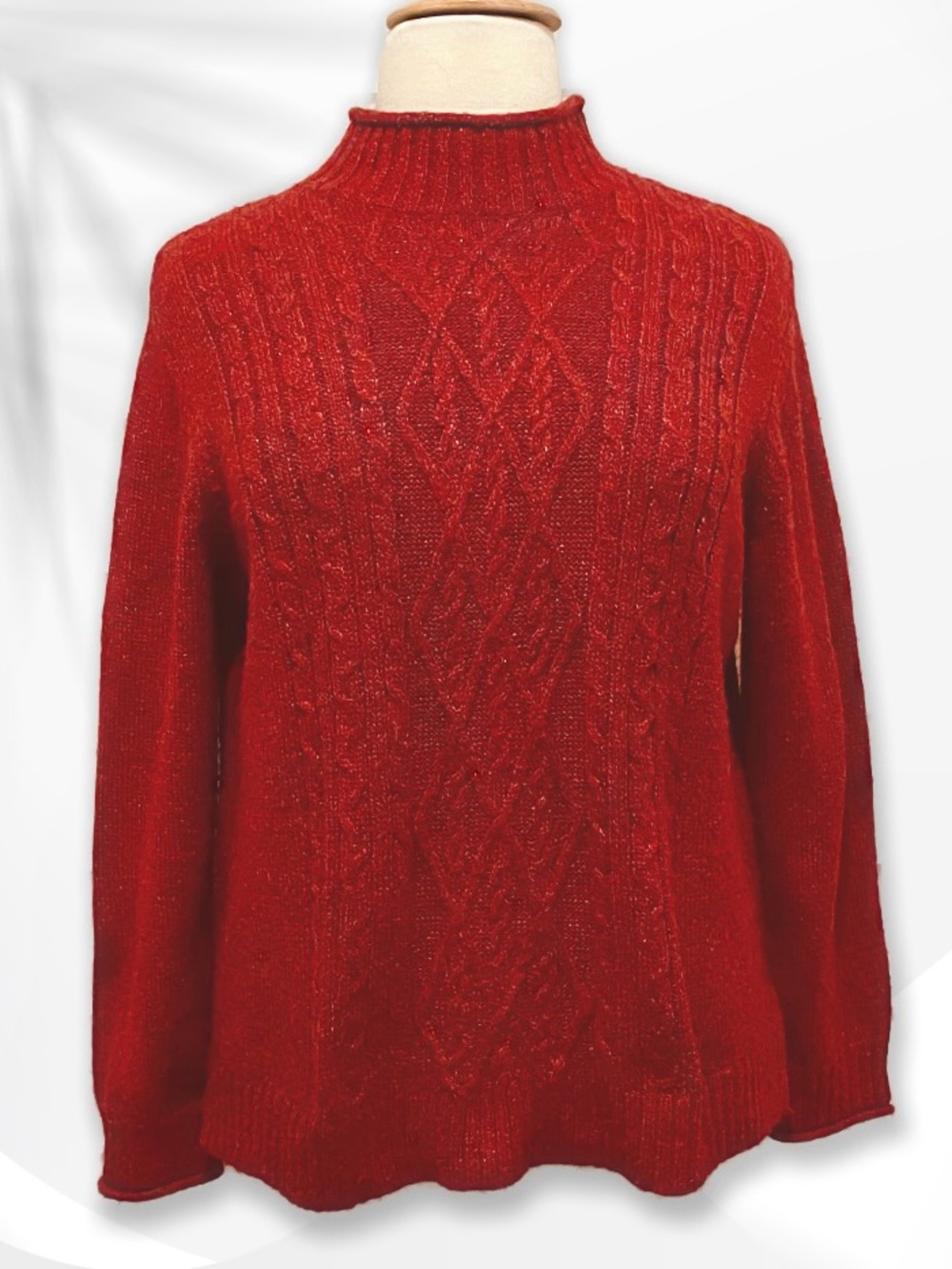 Alfred Dunner Cable Knit Red Sweater XL